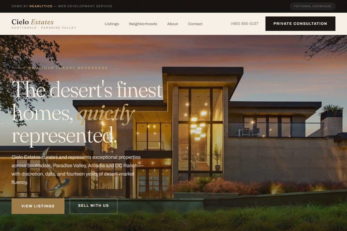 Cielo Estates — real estate landing page