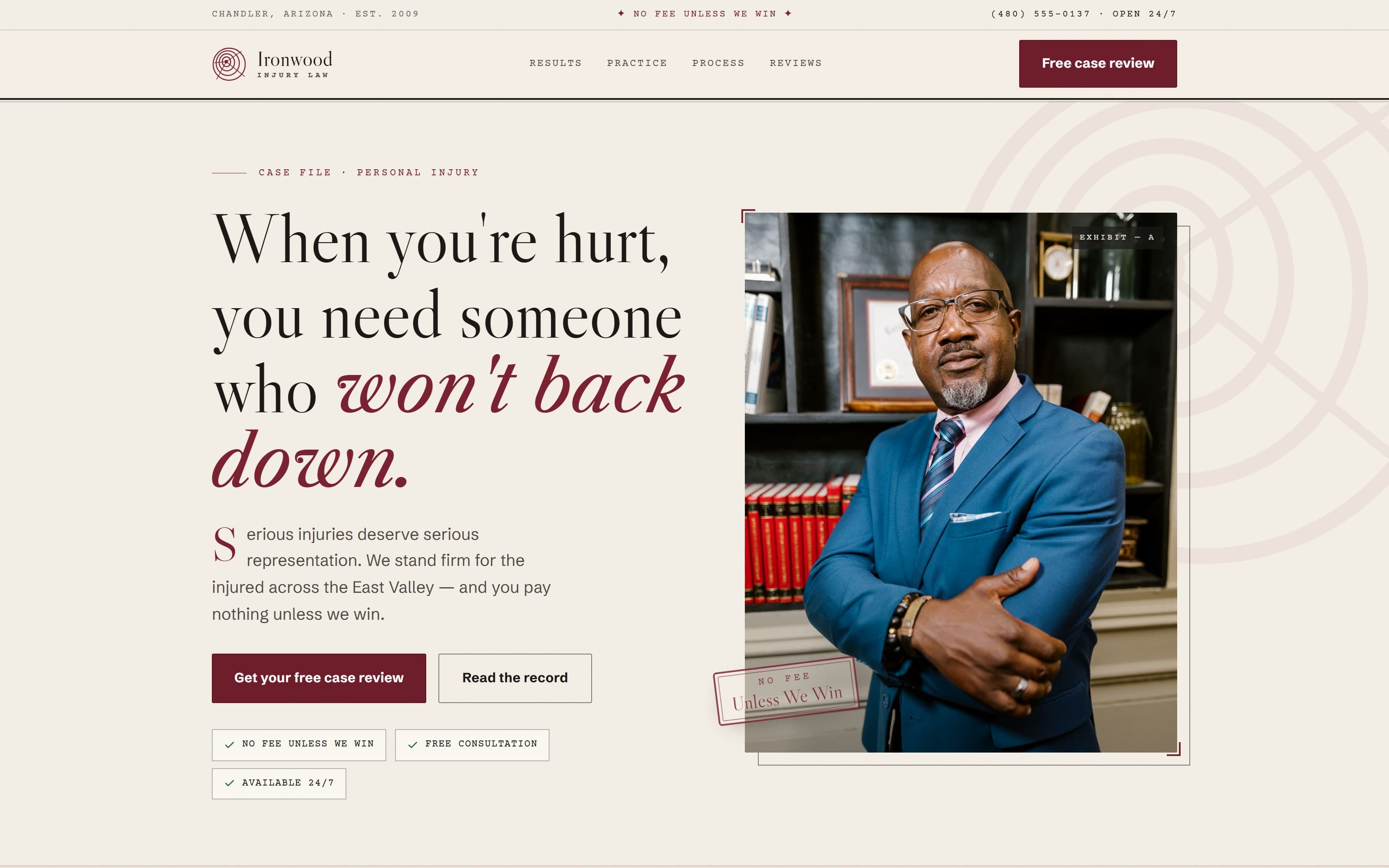 Ironwood Injury Law — law firm landing page